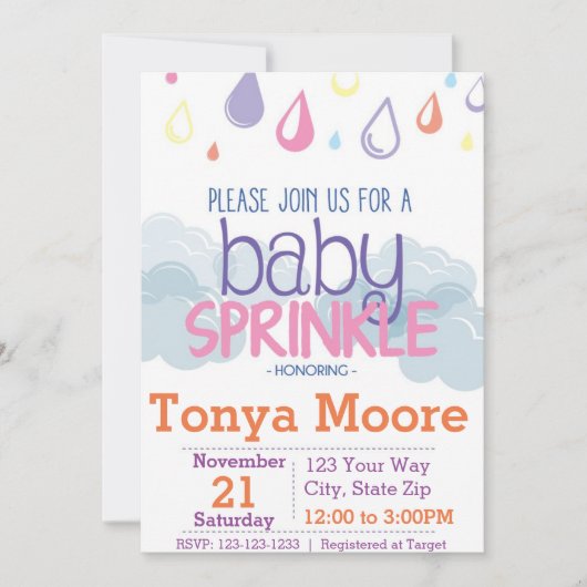 Baby Sprinkle Baby shower Uitnodiging (Voorkant)