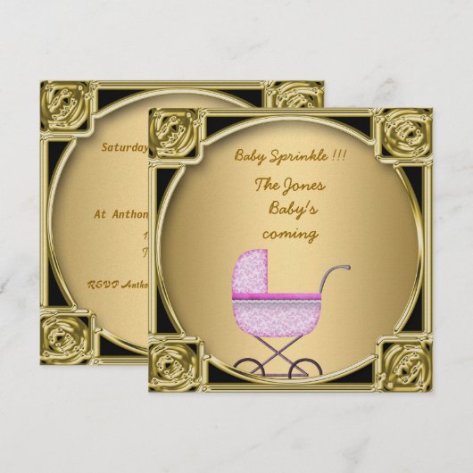 Baby Sprinkle Baby shower-uitnodiging Kaart (Voorkant / Achterkant)