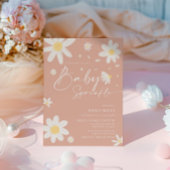 Baby Sprinkle, Baby shower Uitnodiging roze Daisy