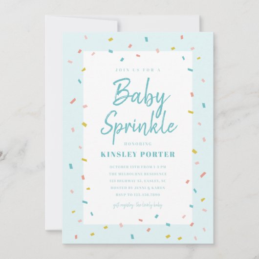 Baby Sprinkle Baby Shower-uitnodigingen (Voorkant)