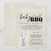 Baby Sprinkle BBQ - Couple's Baby Q Barbeque Invit Kaart (Voorkant / Achterkant)