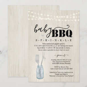 Baby Sprinkle BBQ - Couple's Baby Q Barbeque Invit Kaart