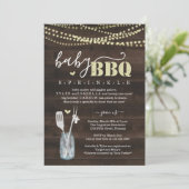 Baby Sprinkle BBQ - Couple's Baby Q Barbeque Kaart (Staand voorkant)