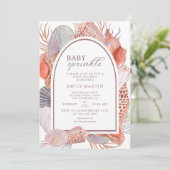 Baby Sprinkle Beach Seashells Baby shower Kaart (Staand voorkant)
