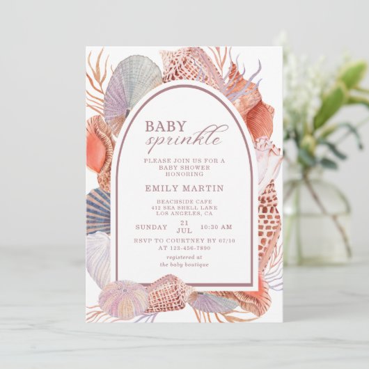 Baby Sprinkle Beach Seashells Baby shower Kaart