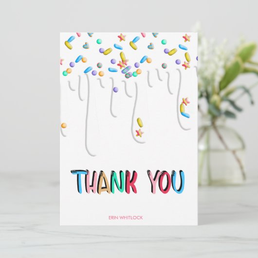 Baby Sprinkle Bedankkaart (Staand voorkant)