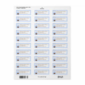 Baby Sprinkle bijpassend blauw retouradreslabel Etiket (Full Sheet)