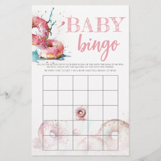 Baby Sprinkle Bingo Baby Bingo Baby shower (Voorkant)