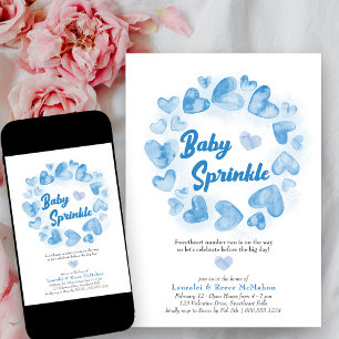 Baby Sprinkle Blauw Valentijnsdag Lieve Schat Kaart
