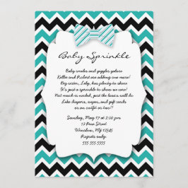 Baby Sprinkle Blauwgroen Green Black Bowtie baby s Kaart