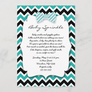 Baby Sprinkle Blauwgroen Green Black Bowtie baby s Kaart