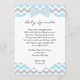 Baby Sprinkle Blue Bow stropdas baby shower nodigt Kaart