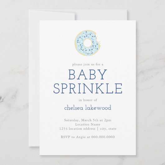 Baby Sprinkle // Blue Boy Donut Shower Kaart (Voorkant)