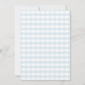 Baby Sprinkle Blue Gingham White Pumpkin Kaart (Achterkant)