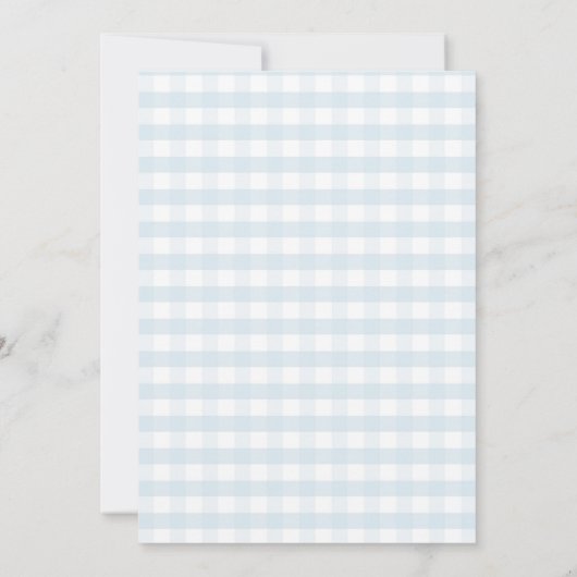 Baby Sprinkle Blue Gingham White Pumpkin Kaart (Achterkant)