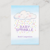 Baby sprinkle boek wedstrijd cloud sprinkles informatiekaartje (Voorkant)