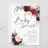 Baby Sprinkle, Boho Bourgondië Blush Baby shower Kaart (Voorkant)