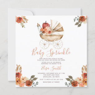 Baby Sprinkle Boho Pumpkin Carriage Baby shower Kaart