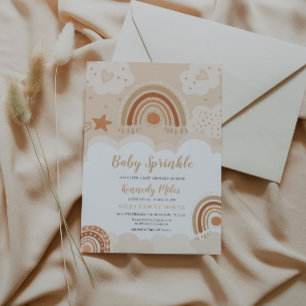 Baby Sprinkle, Boho Rainbow Baby shower Uitnodigin Kaart