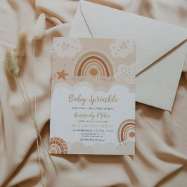 Baby Sprinkle, Boho Rainbow Baby shower Uitnodigin Kaart