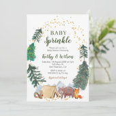 Baby Sprinkle Bosdier Uitnodiging (Staand voorkant)