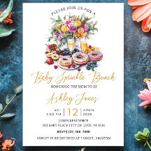 Baby Sprinkle Brunch Aangepast Baby shower Uitnodi