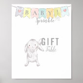 Baby Sprinkle Bunny en Banner voor cadeautafels Poster (Voorkant)