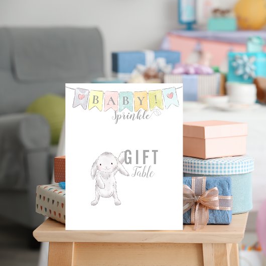 Baby Sprinkle Bunny en Banner voor cadeautafels Poster