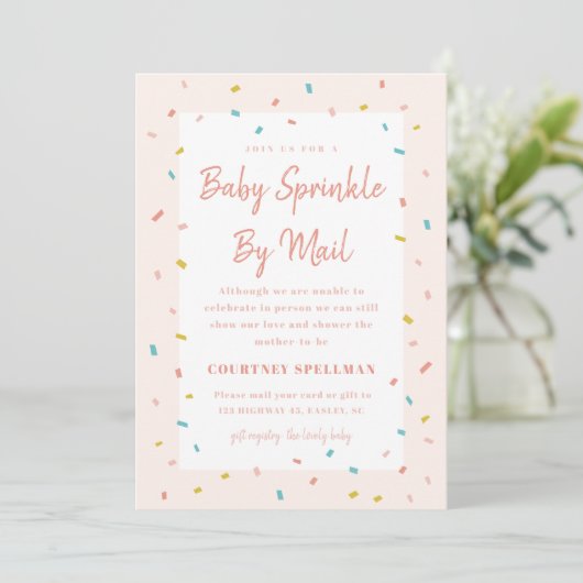 Baby Sprinkle by mail uitnodiging (Staand voorkant)