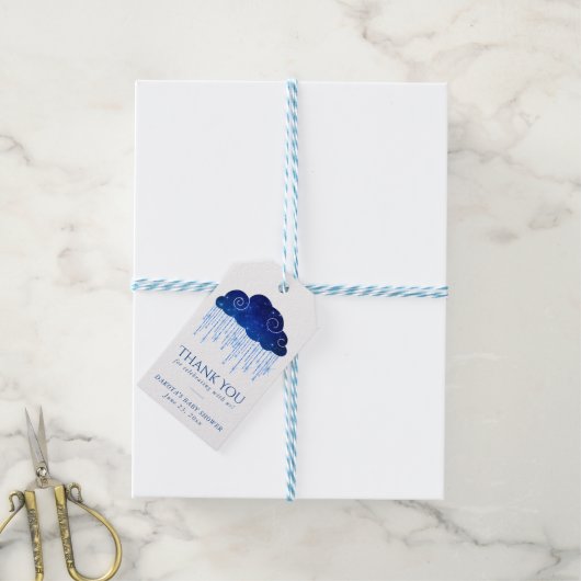 Baby Sprinkle Classic Blue | Kool Shower Hartelijk Cadeaulabel (Met Touw)