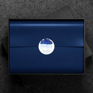 Baby Sprinkle Classic Blue   Kool Shower Hartelijk Ronde Sticker