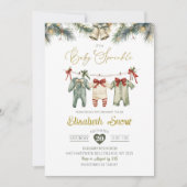 Baby Sprinkle Clothesline Holiday Baby shower Kaart (Voorkant)