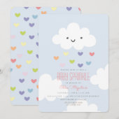 Baby Sprinkle Clouds Invitation Kaart (Voorkant / Achterkant)