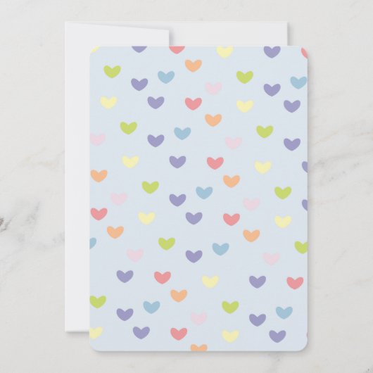 Baby Sprinkle Clouds Invitation Kaart (Achterkant)