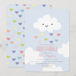 Baby Sprinkle Clouds Invitation Kaart
