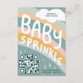 BABY SPRINKLE Clouds Rainbow Schattigee aangepaste Informatiekaartje (Voorkant)