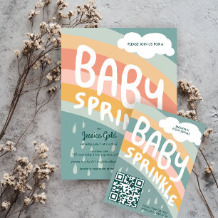 BABY SPRINKLE Clouds Rainbow Schattigee aangepaste Informatiekaartje