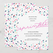 BABY SPRINKLE CONFETTI INVITATIE KAART (Voorkant / Achterkant)