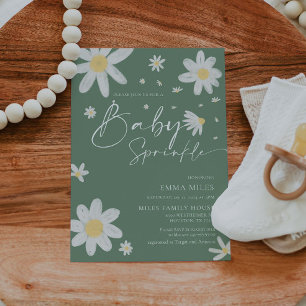 Baby Sprinkle, Daisy Sage Groen Baby shower Kaart