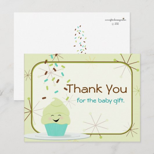 Baby Sprinkle Dank u genderneutraal Briefkaart (Voorkant / Achterkant)