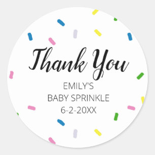 Baby Sprinkle Dank u Rainbow Party Stickers