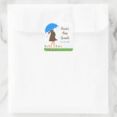 Baby Sprinkle Douche Favor Tag Vierkante Sticker (Tas)