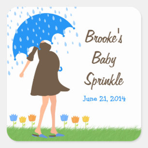 Baby Sprinkle Douche Favor Tag Vierkante Sticker