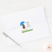 Baby Sprinkle Douche Favor Tag Vierkante Sticker (Envelop)
