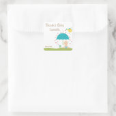 Baby Sprinkle Douche Favor Tag Vierkante Sticker (Tas)