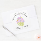 Baby Sprinkle Douche Vierkante Stickers (Envelop)