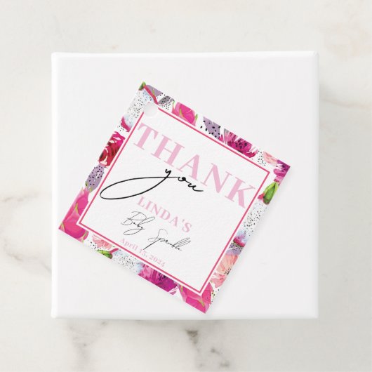 Baby Sprinkle Dragon Fruit Custom Bedankjes Labels (In situ)