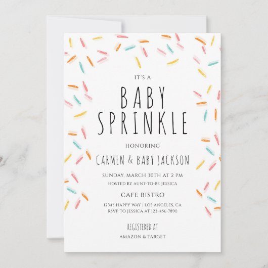 Baby Sprinkle Feest Kaart (Voorkant)