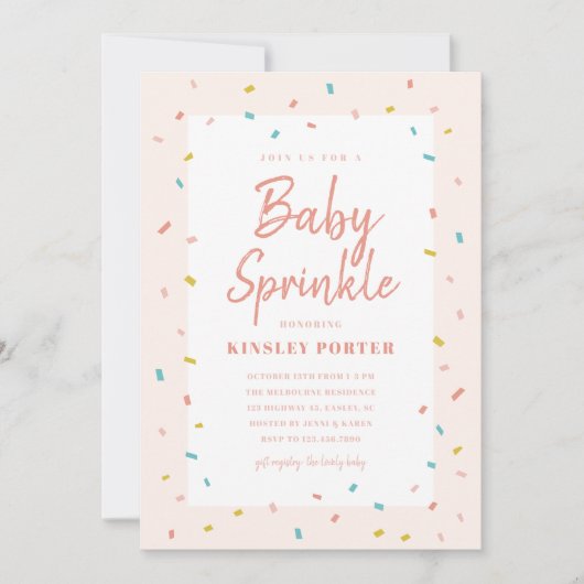 Baby Sprinkle Feest Uitnodigingen (Voorkant)
