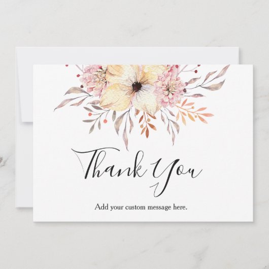 Baby Sprinkle Floral Baby shower Hartelijk dank Bedankkaart (Voorkant)